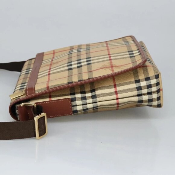 BURBERRY Nova Check Shoulder Bag PVC Beige Gold - Picture 4 of 16